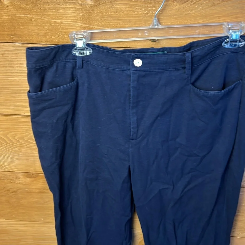 Lauren Ralph Lauren Chino Pants Womens 16 Navy Blue Straight Leg Trousers office